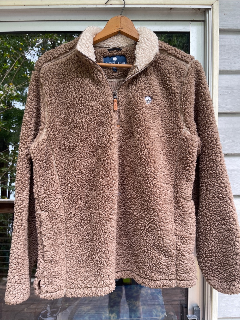 Southern Marsh Men's Brown Sherpa Zip-Up Pullover NWOT